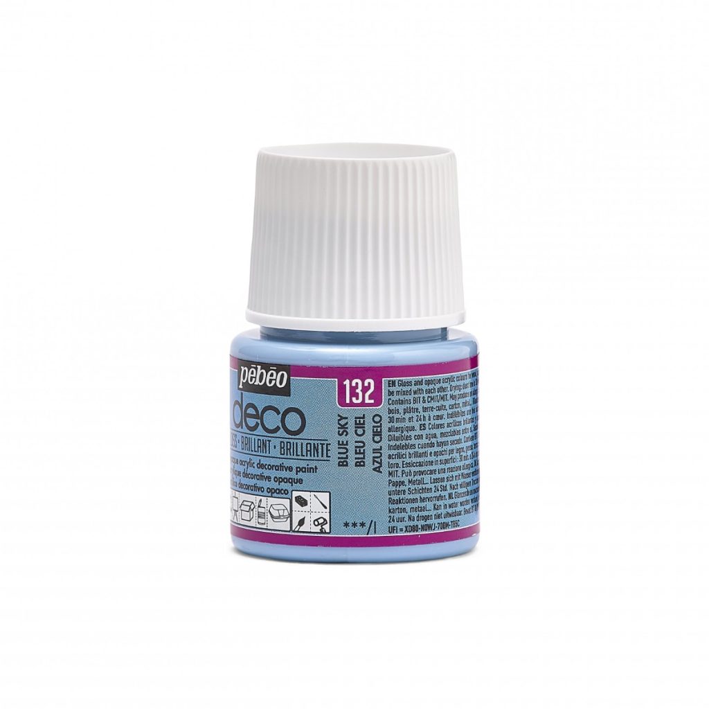 Pébéo Peinture Acrylique Décorative DECO BRILLANT 45 ML BLEU CIEL Vue de gauche