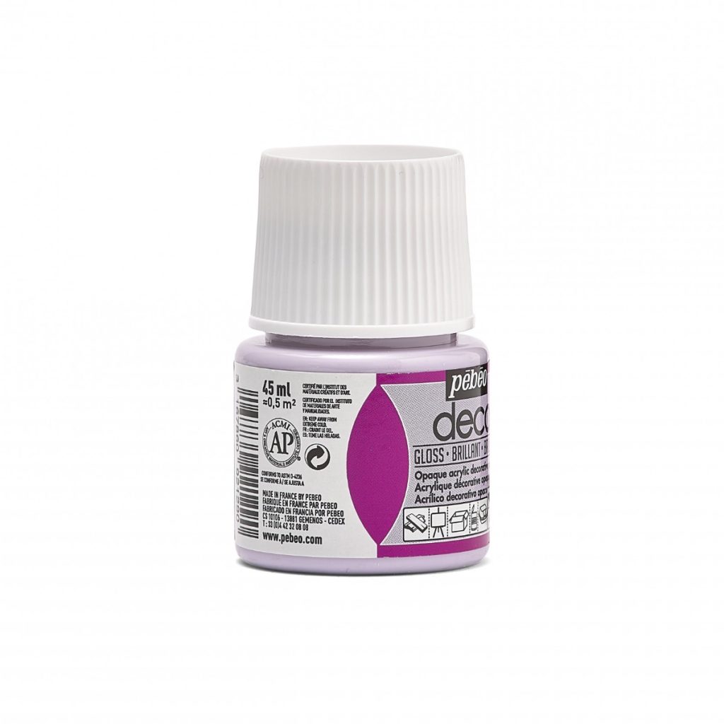 Pébéo Peinture Acrylique Décorative DECO BRILLANT 45 ML LILAS CLAIR Vue de droite