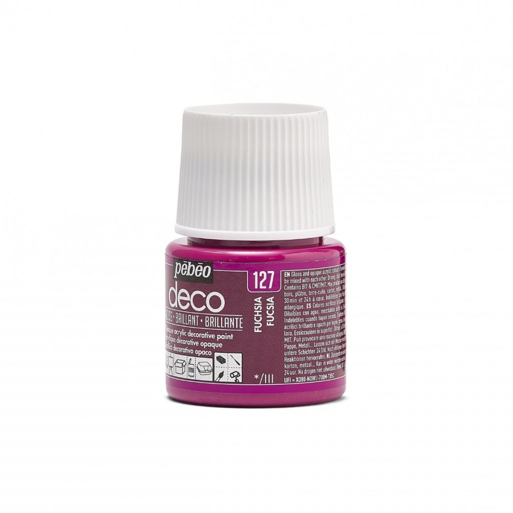 Pébéo Peinture Acrylique Décorative DECO BRILLANT 45 ML FUCHSIA Vue de gauche