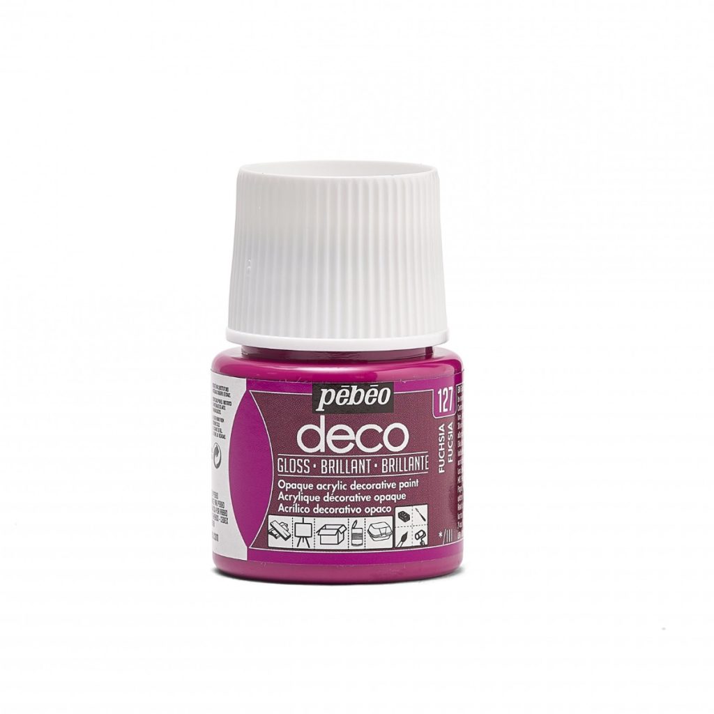 Pébéo Peinture Acrylique Décorative DECO BRILLANT 45 ML FUCHSIA Vue de face