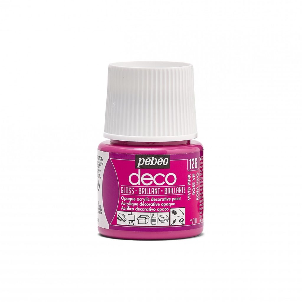 Pébéo Peinture Acrylique Décorative DECO BRILLANT 45 ML ROSE VIF Vue de face