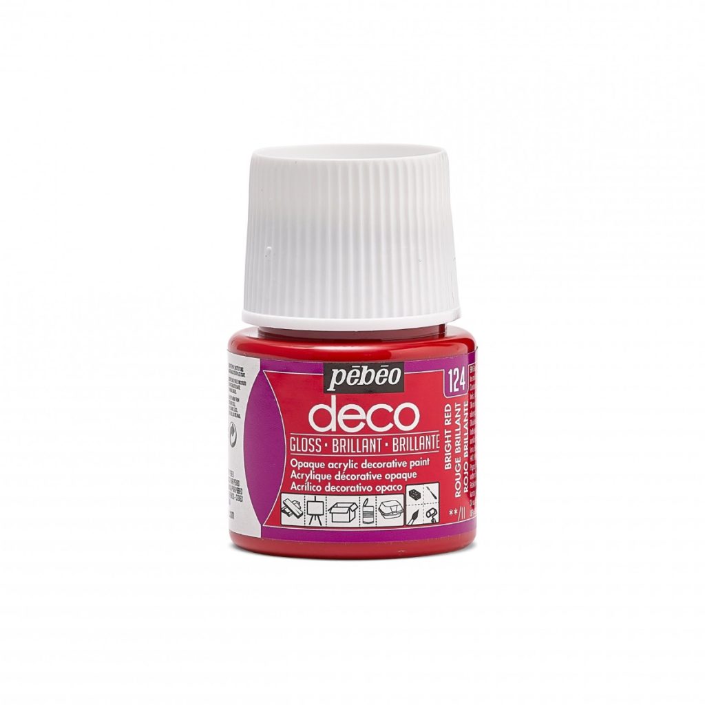 Pébéo Peinture Acrylique Décorative DECO BRILLANT 45 ML ROUGE BRILLANT Vue de face