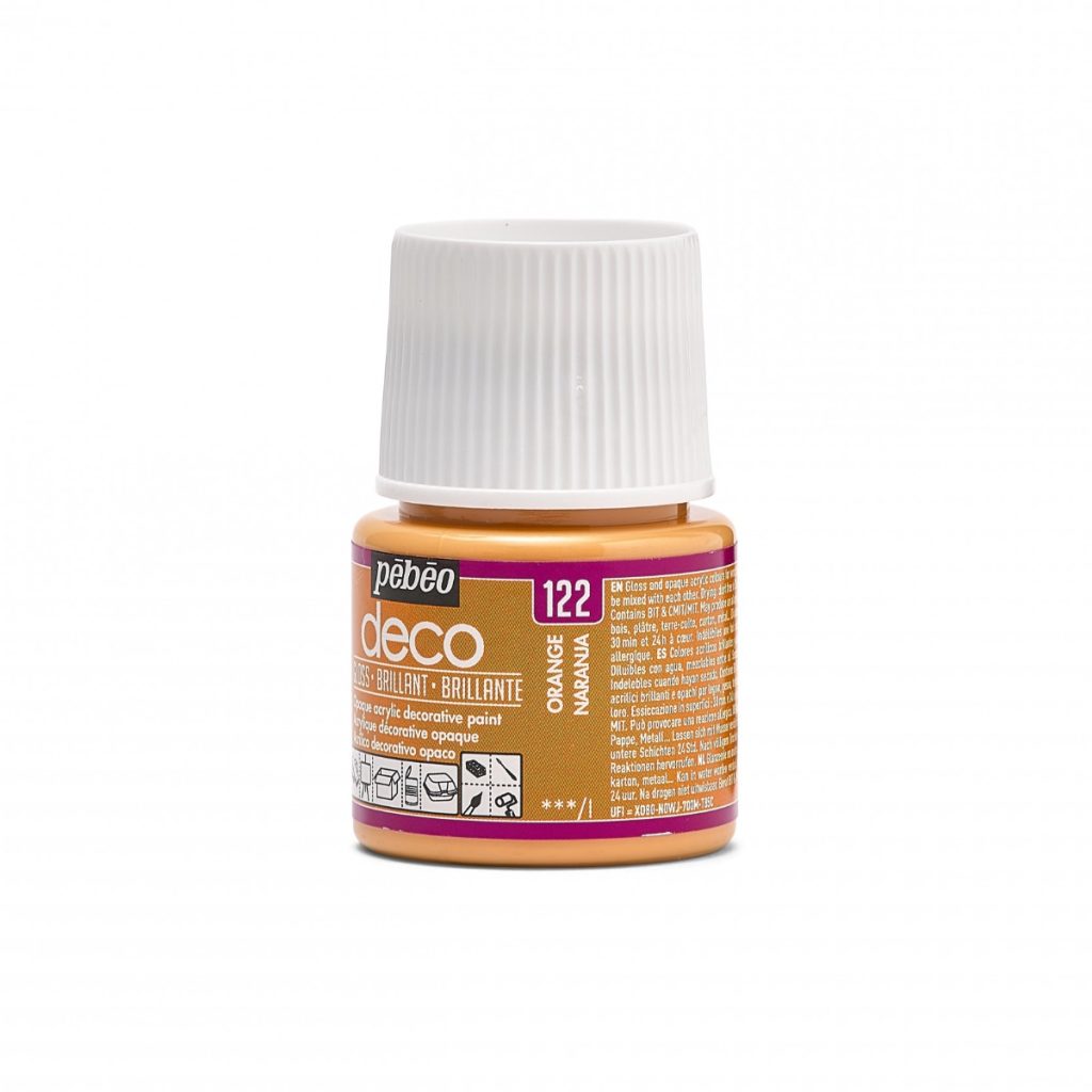 Pébéo Peinture Acrylique Décorative DECO BRILLANT 45 ML ORANGE Vue de gauche