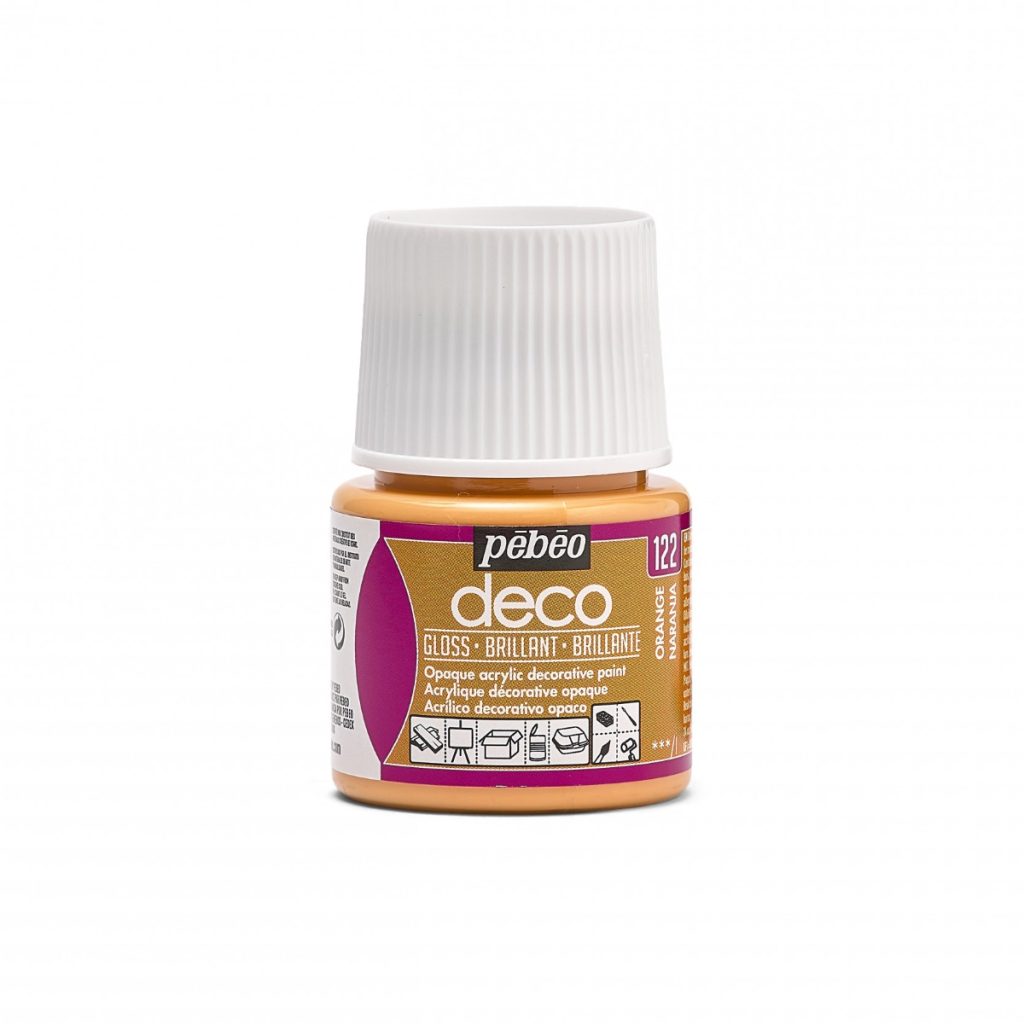 Pébéo Peinture Acrylique Décorative DECO BRILLANT 45 ML ORANGE Vue de face