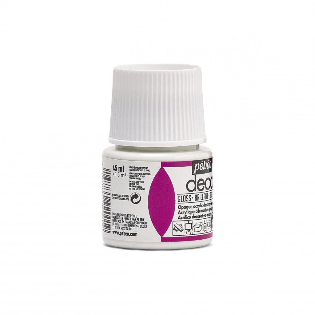 Pébéo Peinture Acrylique Décorative DECO BRILLANT 45 ML BLANC Vue de droite