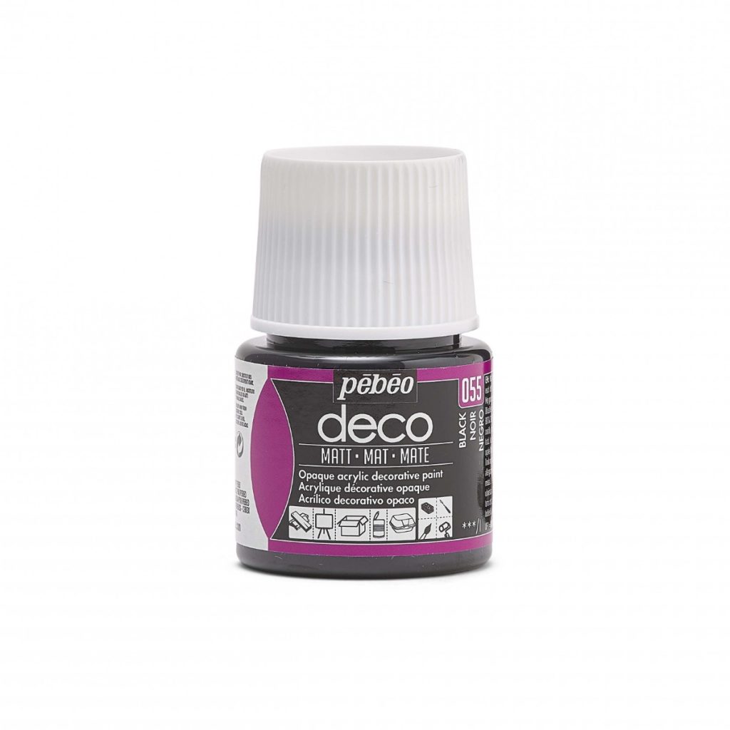Pébéo Peinture Acrylique Décorative DECO MAT 45 ML NOIR Vue de face