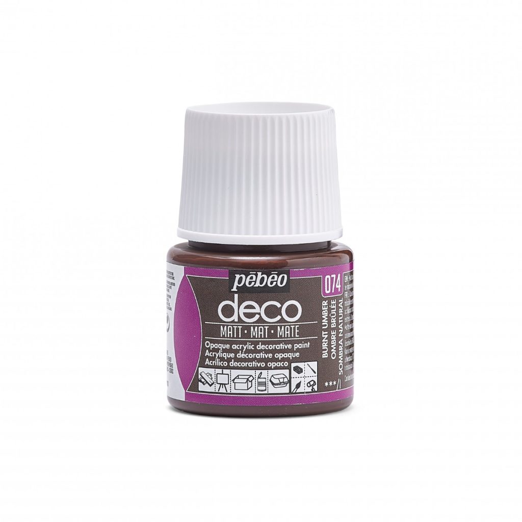 Pébéo Peinture Acrylique Décorative DECO MAT 45 ML OMBRE BRULEE Vue de face