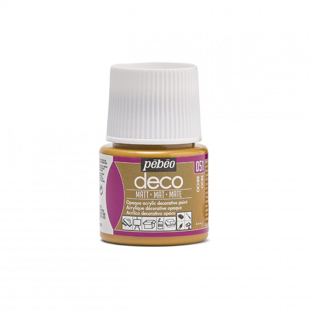 Pébéo Peinture Acrylique Décorative DECO MAT 45 ML OCRE Vue de face