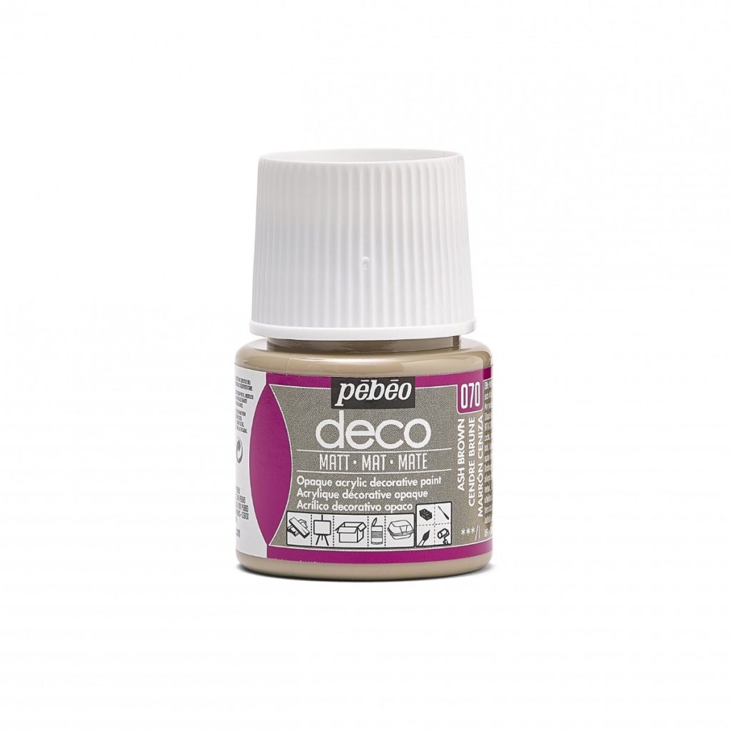 Pébéo Peinture Acrylique Décorative DECO MAT 45 ML CENDRE BRUNE Vue de face