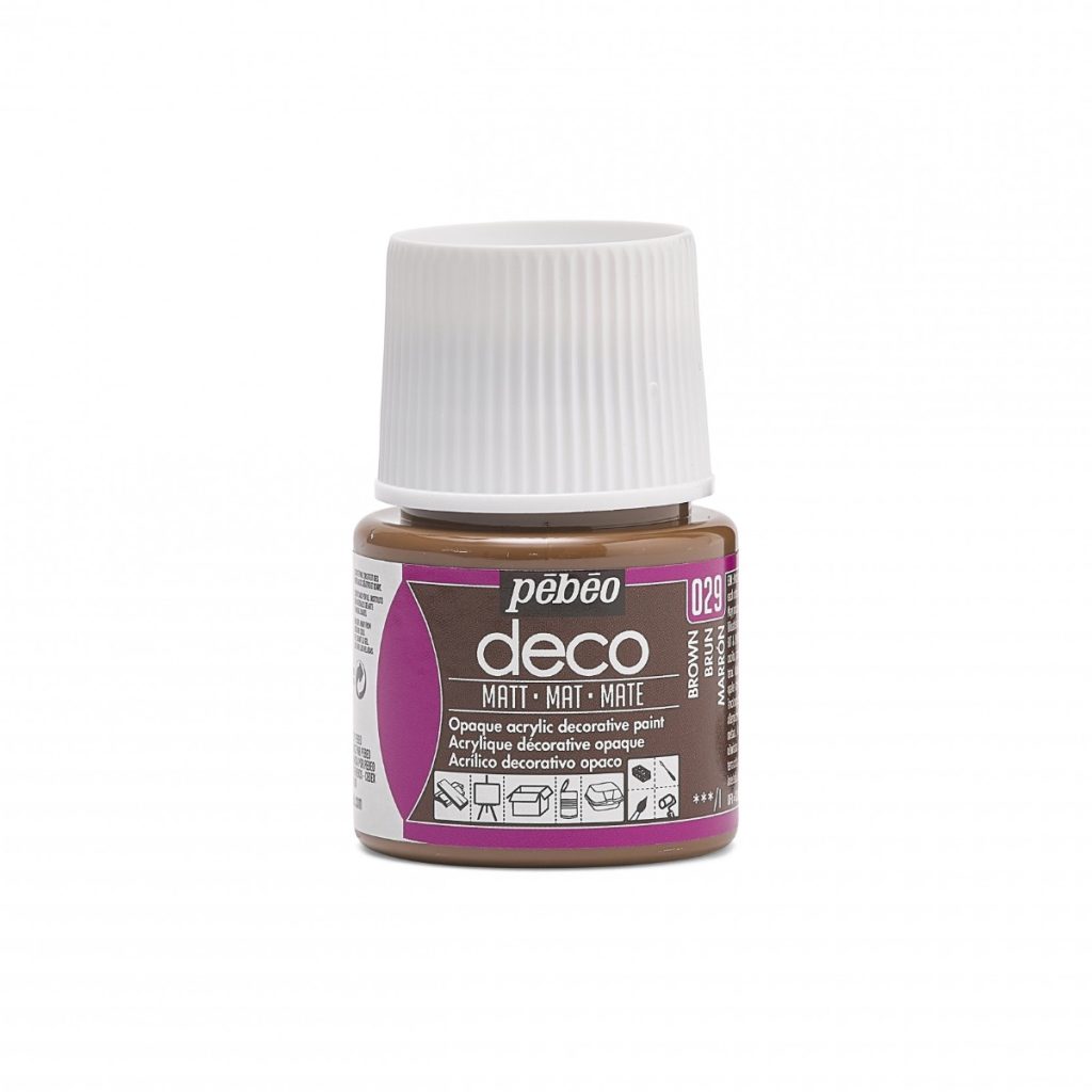Pébéo Peinture Acrylique Décorative DECO MAT 45 ML BRUN Vue de face