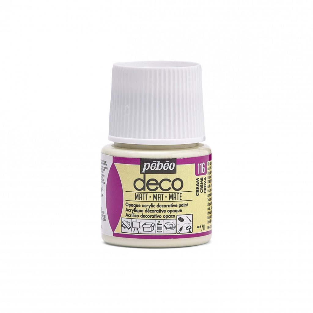 Pébéo Peinture Acrylique Décorative DECO MAT 45 ML CREME Vue de face