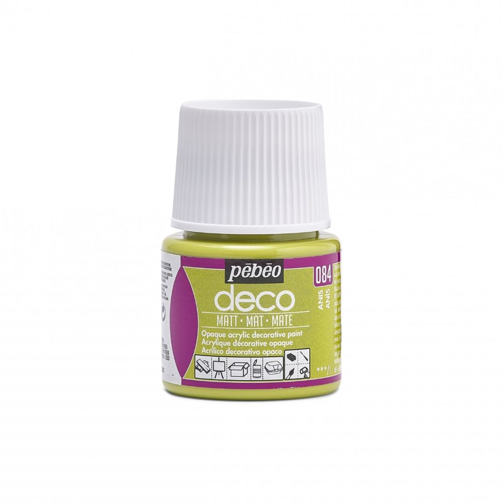 Pébéo Peinture Acrylique Décorative DECO MAT 45 ML ANIS Vue de face