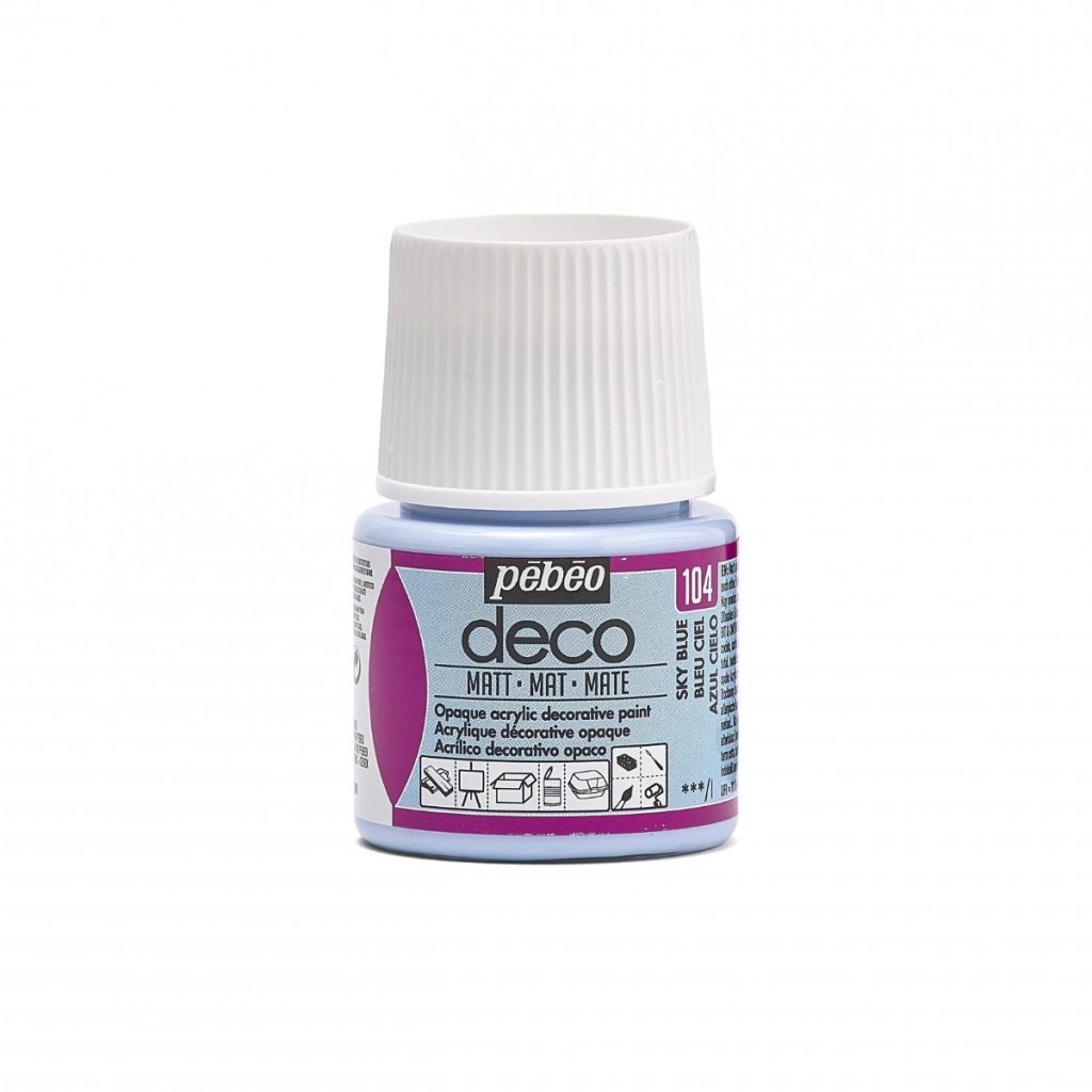 Pébéo Peinture Acrylique Décorative DECO MAT 45 ML BLEU CIEL Vue de face