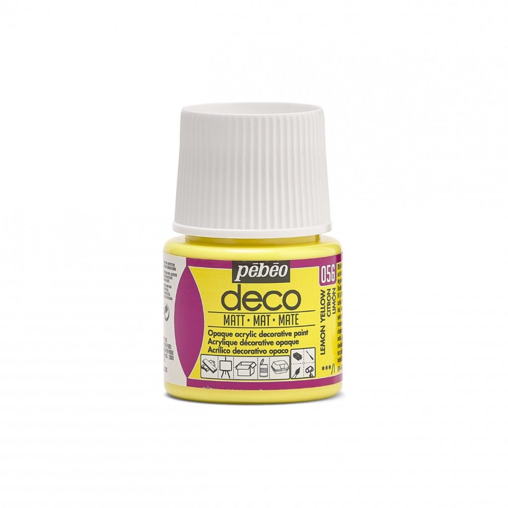 Pébéo Peinture Acrylique Décorative DECO MAT 45 ML CITRON Vue de face