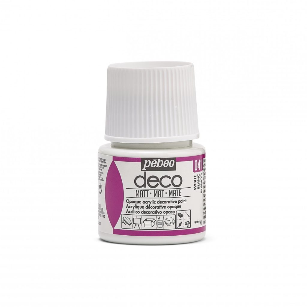 Pébéo Peinture Acrylique Décorative DECO MAT 45 ML BLANC Vue de face