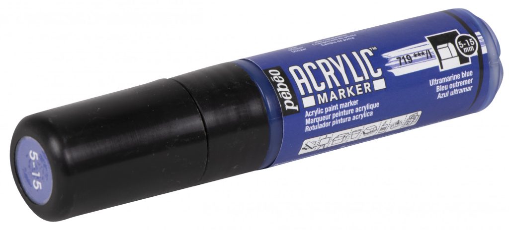 Pébéo Marqueur à l'Huile ACRYLIC MARKER POINTE 3EN1 5 15 MM BLEU OUTREMER Vue allongée