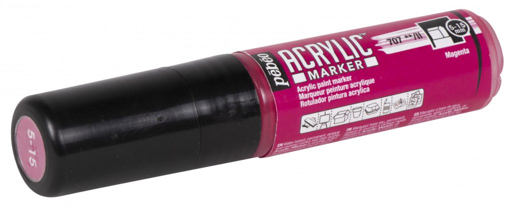 Pébéo Marqueur à l'Huile ACRYLIC MARKER POINTE 3EN1 5 15 MM MAGENTA Vue allongée