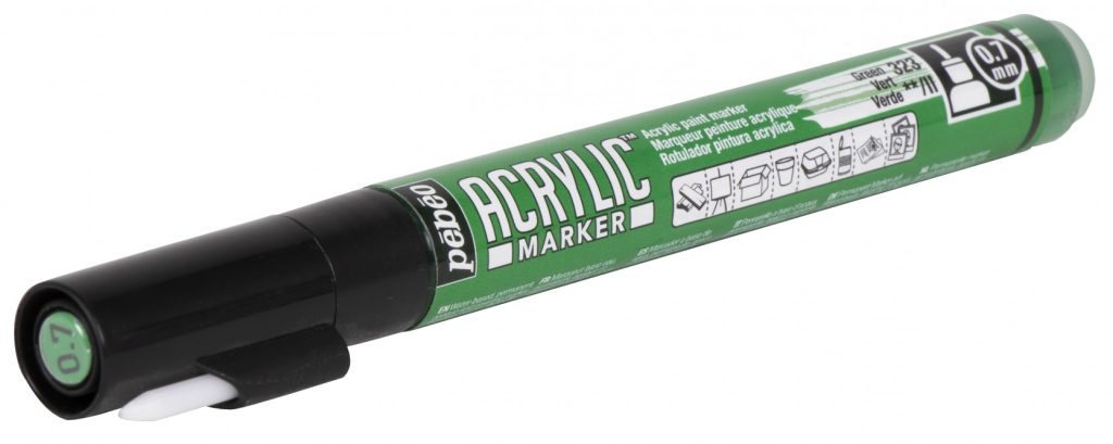 Pébéo Marqueur à l'Huile ACRYLIC MARKER POINTE EXTRA FINE 0,7 MM VERT Vue allongée
