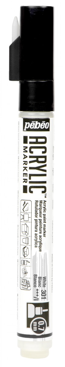 ACRYLIC MARKER POINTE EXTRA FINE 0,7 MM BLANC