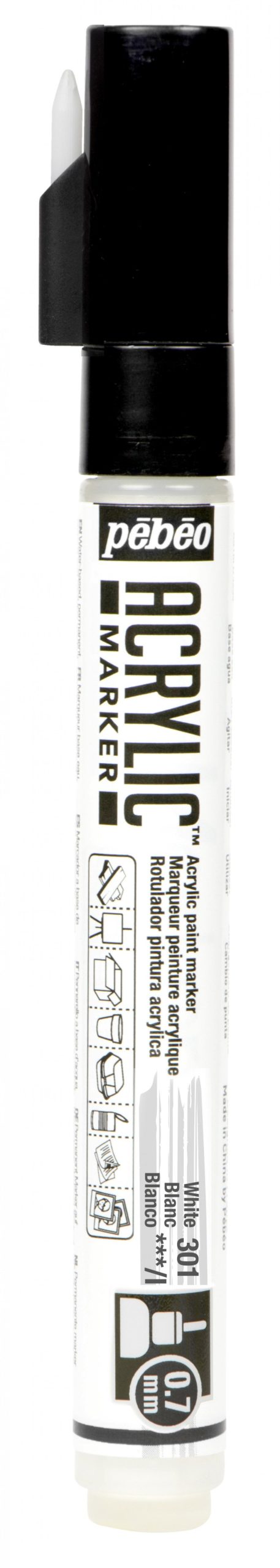 ACRYLIC MARKER POINTE EXTRA FINE 0,7 MM BLANC – Image 1