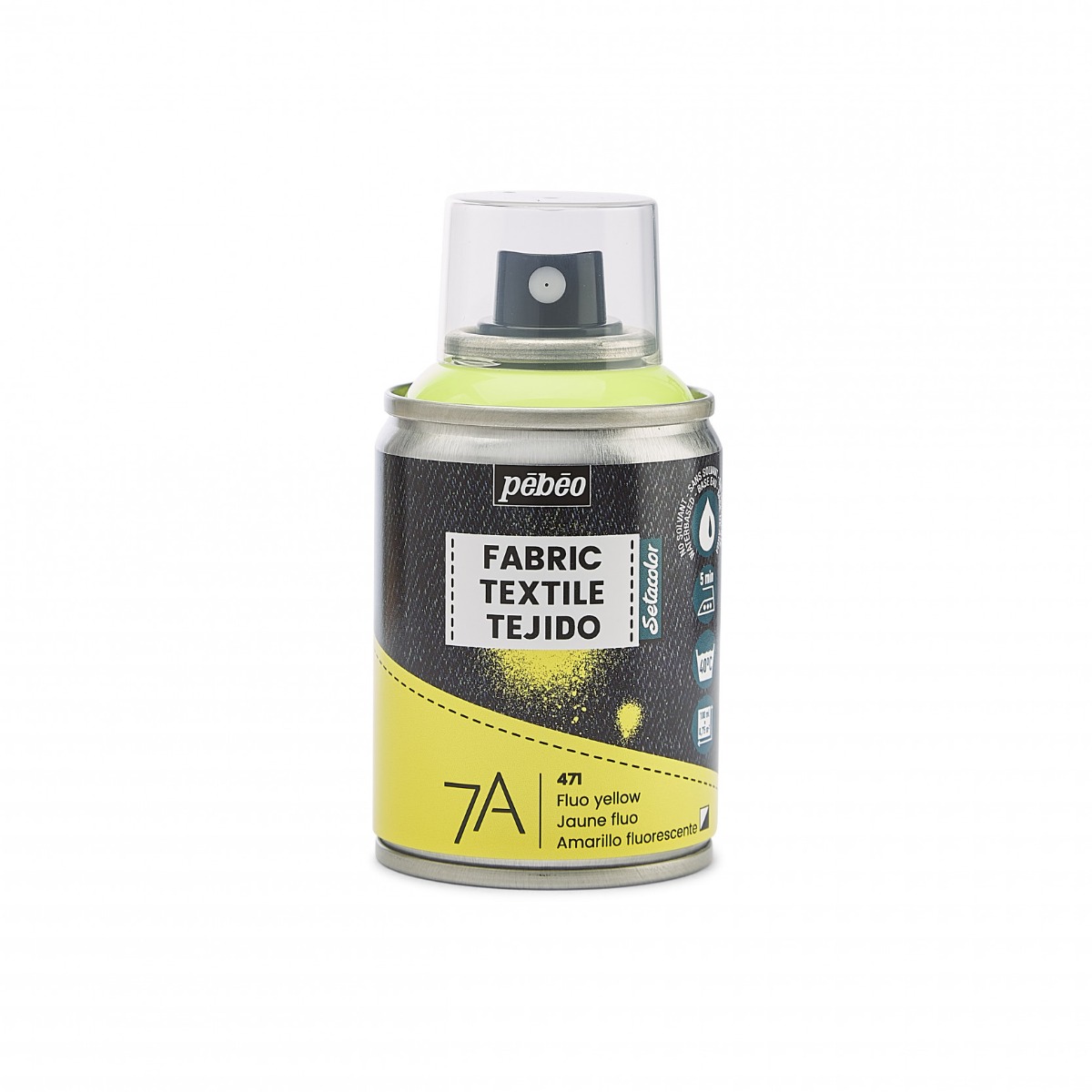 Pébéo Spray Peinture Tissus 7A SPRAY 100 ML JAUNE FLUO Vue de face