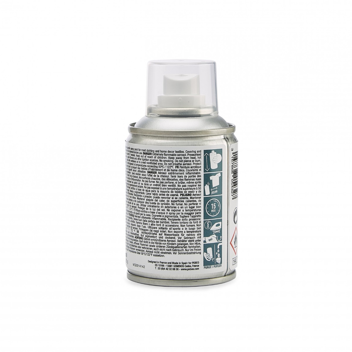 Pébéo Spray Peinture Tissus 7A SPRAY 100 ML ARGENT Vue de face