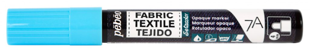 Pébéo 7A MARQUEUR OPAQUE POINTE RONDE 4 MM BLEU PASTEL Bouchon fermé