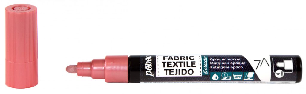 Pébéo 7A MARQUEUR OPAQUE POINTE RONDE 4 MM CUIVRE ROSE Bouchon ouvert