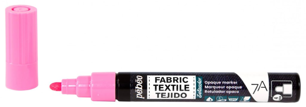 Pébéo 7A MARQUEUR OPAQUE POINTE RONDE 4 MM ROSE Bouchon ouvert