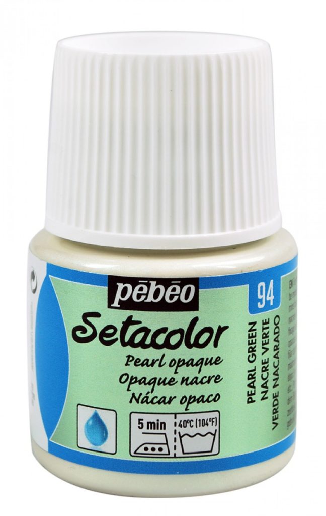 Pébéo Peinture pour Tissus SETACOLOR OPAQUE 45 ML NACRE VERTE Vue de face