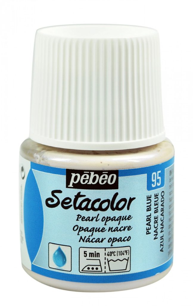Pébéo Peinture pour Tissus SETACOLOR OPAQUE 45 ML NACRE BLEU Vue de face