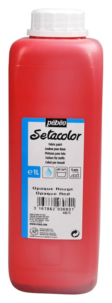 Pébéo Peinture pour Tissus SETACOLOR OPAQUE 1 L ROUGE Vue de face