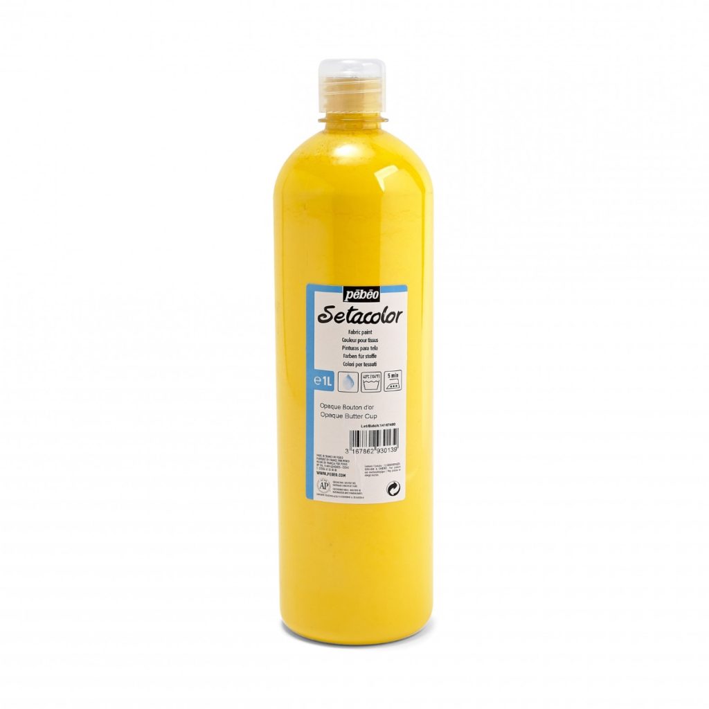 Pébéo Peinture pour Tissus SETACOLOR OPAQUE 1 L BOUTON D'OR Vue de face