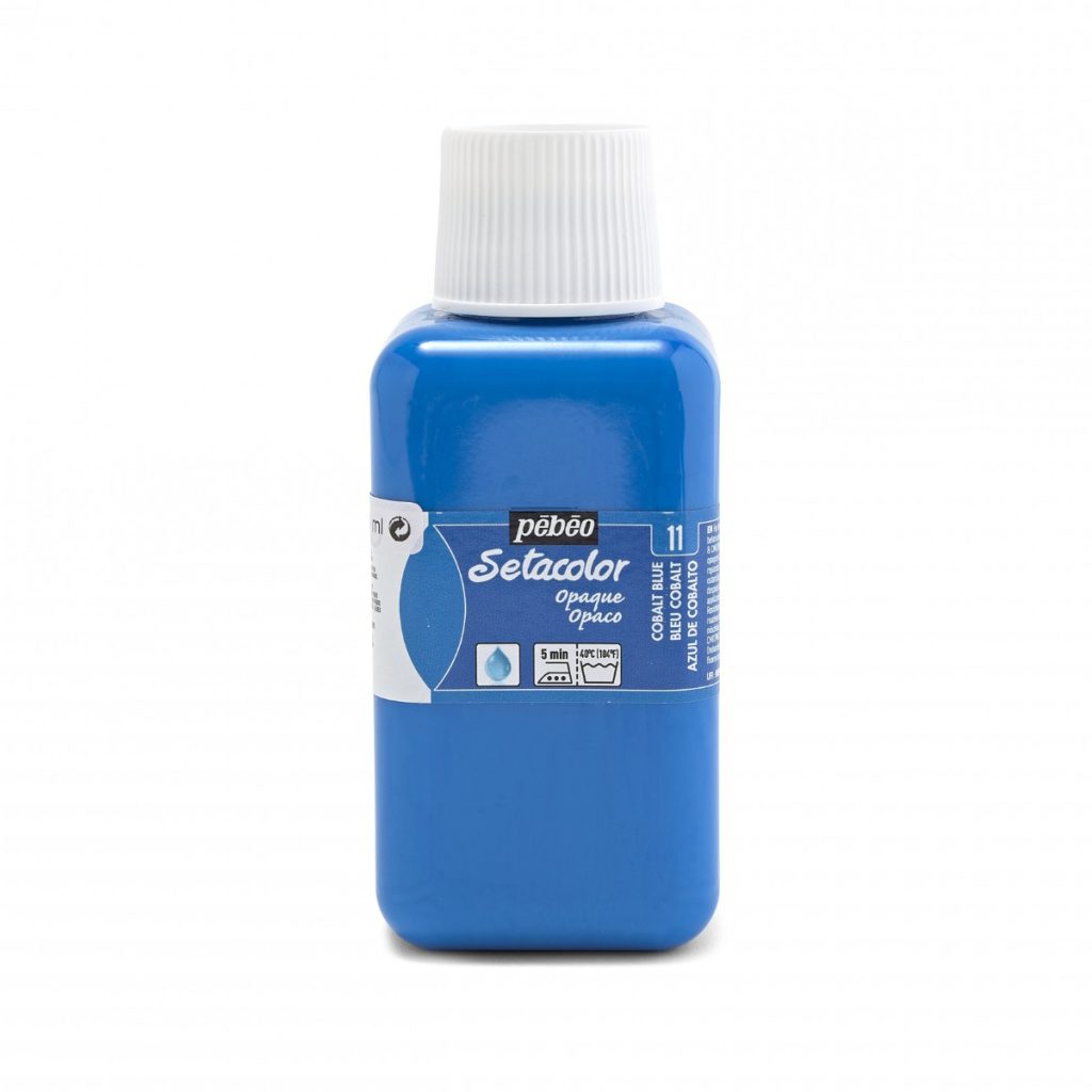Pébéo Peinture pour Tissus SETACOLOR OPAQUE 250 ML BLEU COBALT Vue de face