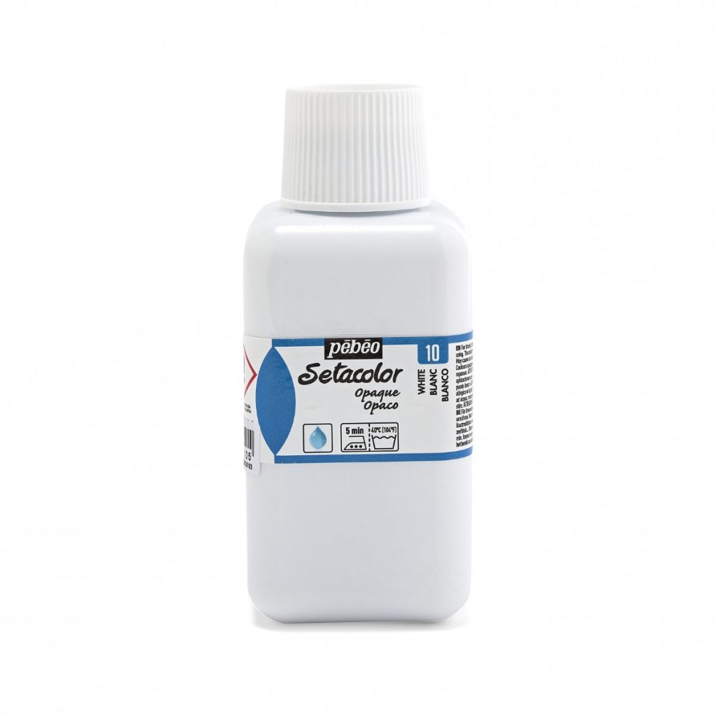 Pébéo Peinture pour Tissus SETACOLOR OPAQUE 250 ML BLANC Vue de face