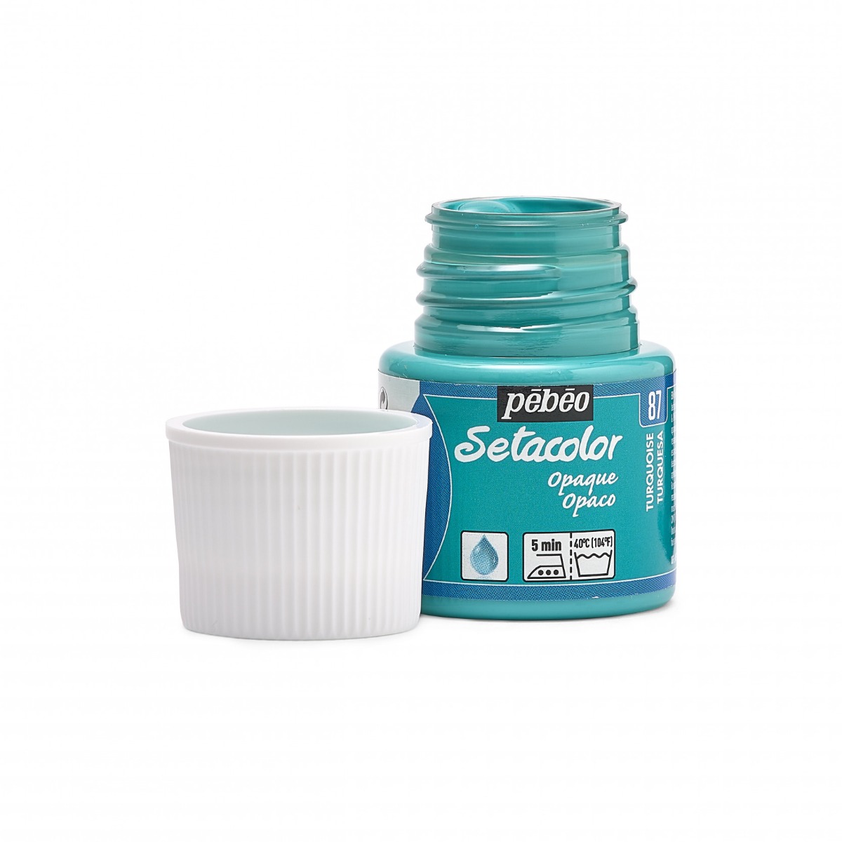 Pébéo Setacolor Opaco - Colore Per Tessuti 45ml, Turchese Marezzato - Permanente E Morbido
