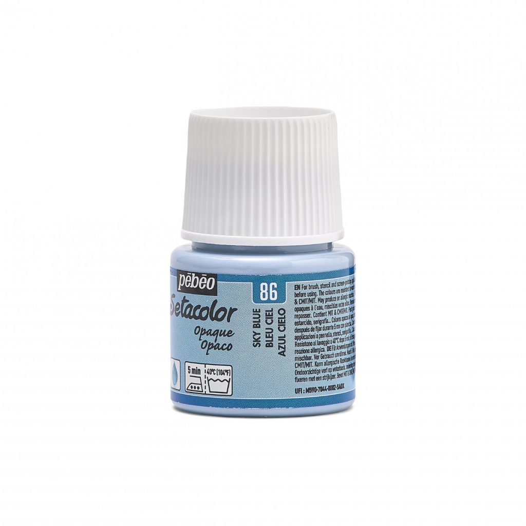 Pébéo Peinture pour Tissus SETACOLOR OPAQUE 45 ML BLEU CIEL Vue de gauche