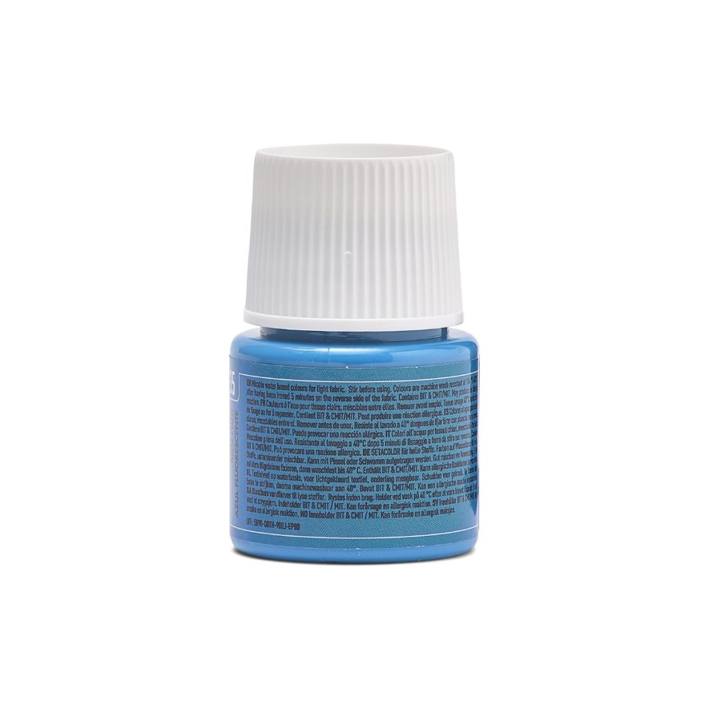 Pébéo Peinture pour Tissus SETACOLOR TISSUS CLAIRS 45 ML BLEU FLUO Vue de dos