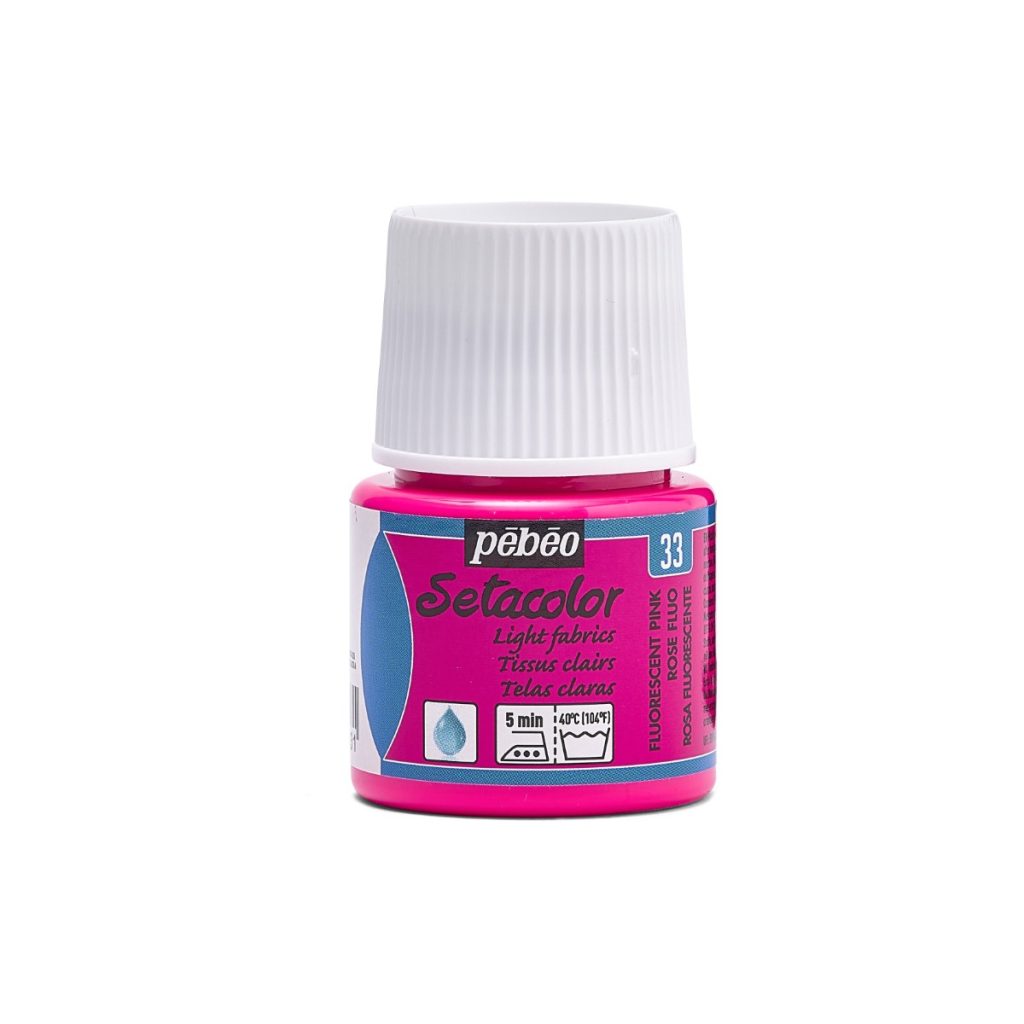 Pébéo Peinture pour Tissus SETACOLOR TISSUS CLAIRS 45 ML ROSE FLUO Vue de face