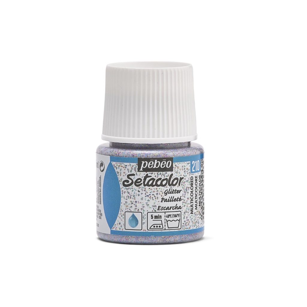 Pébéo Peinture pour Tissus SETACOLOR TISSUS CLAIRS PAILLETES 45 ML MULTICOLORE Vue de face