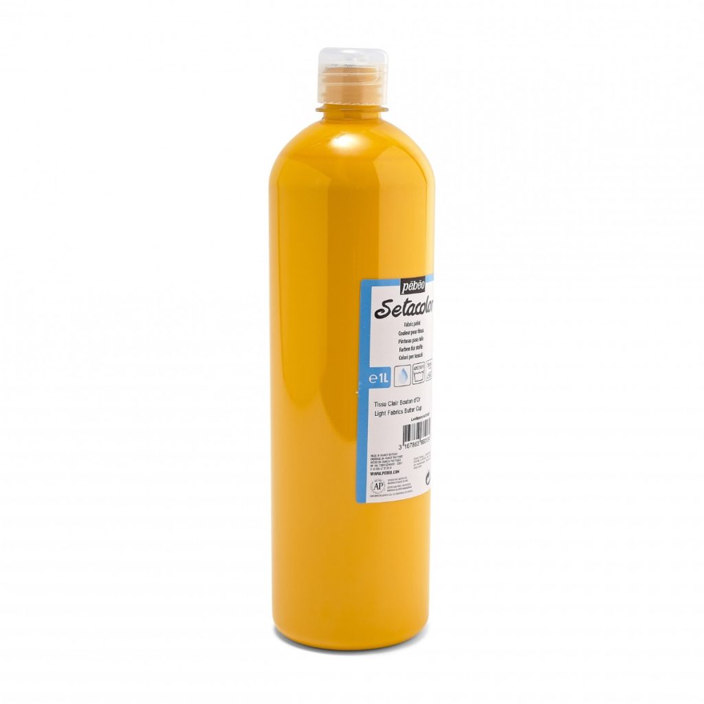 Pébéo Peinture pour Tissus SETACOLOR TISSUS CLAIRS 1 L BOUTON D'OR Vue de droite