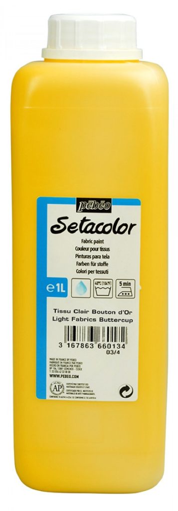 Pébéo Peinture pour Tissus SETACOLOR TISSUS CLAIRS 1 L BOUTON D'OR Vue de face