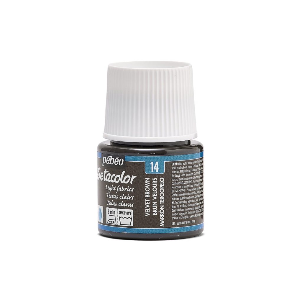 Pébéo Peinture pour Tissus SETACOLOR TISSUS CLAIRS 45 ML BRUN VELOURS Vue de gauche