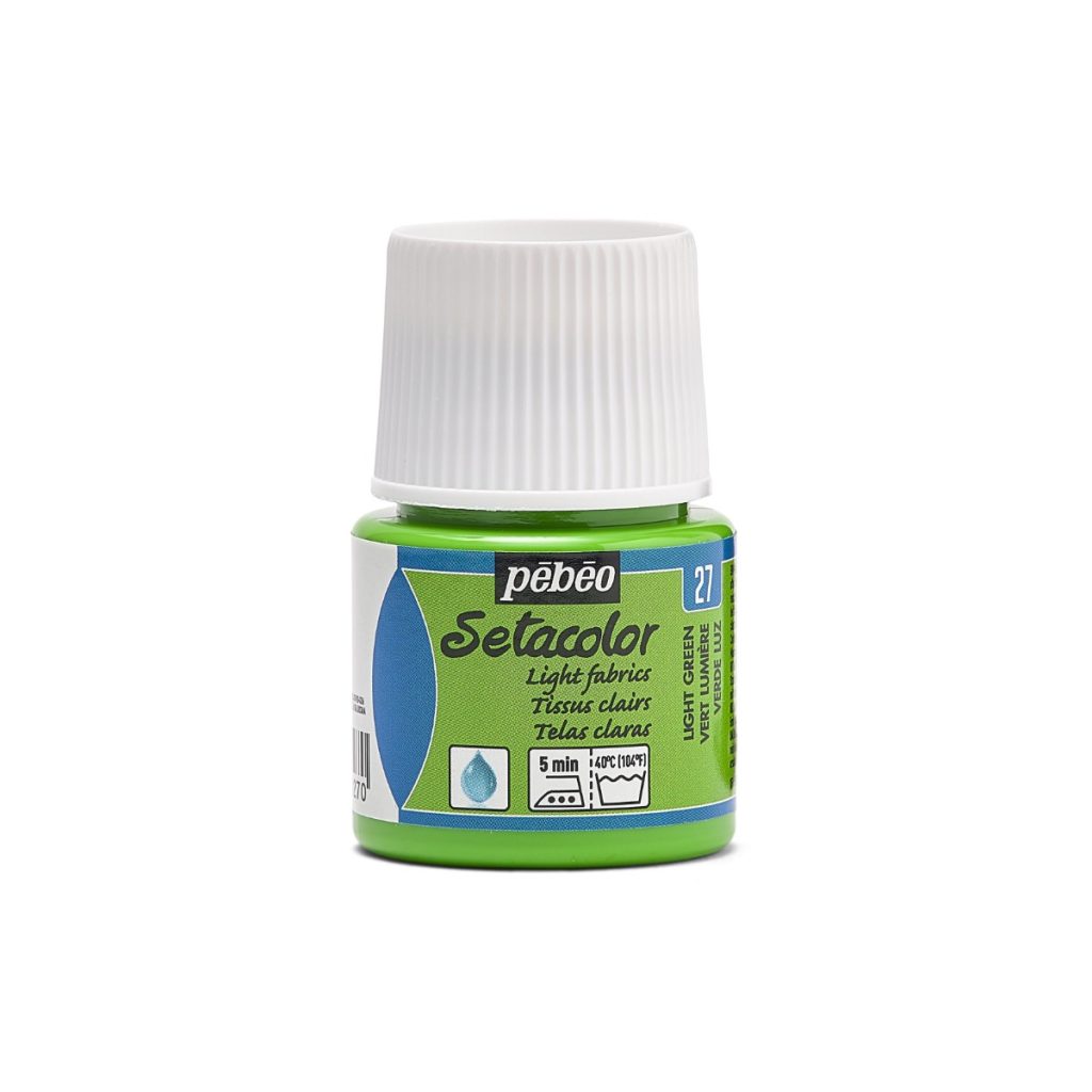 Pébéo Peinture pour Tissus SETACOLOR TISSUS CLAIRS 45 ML VERT LUMIERE Vue de face