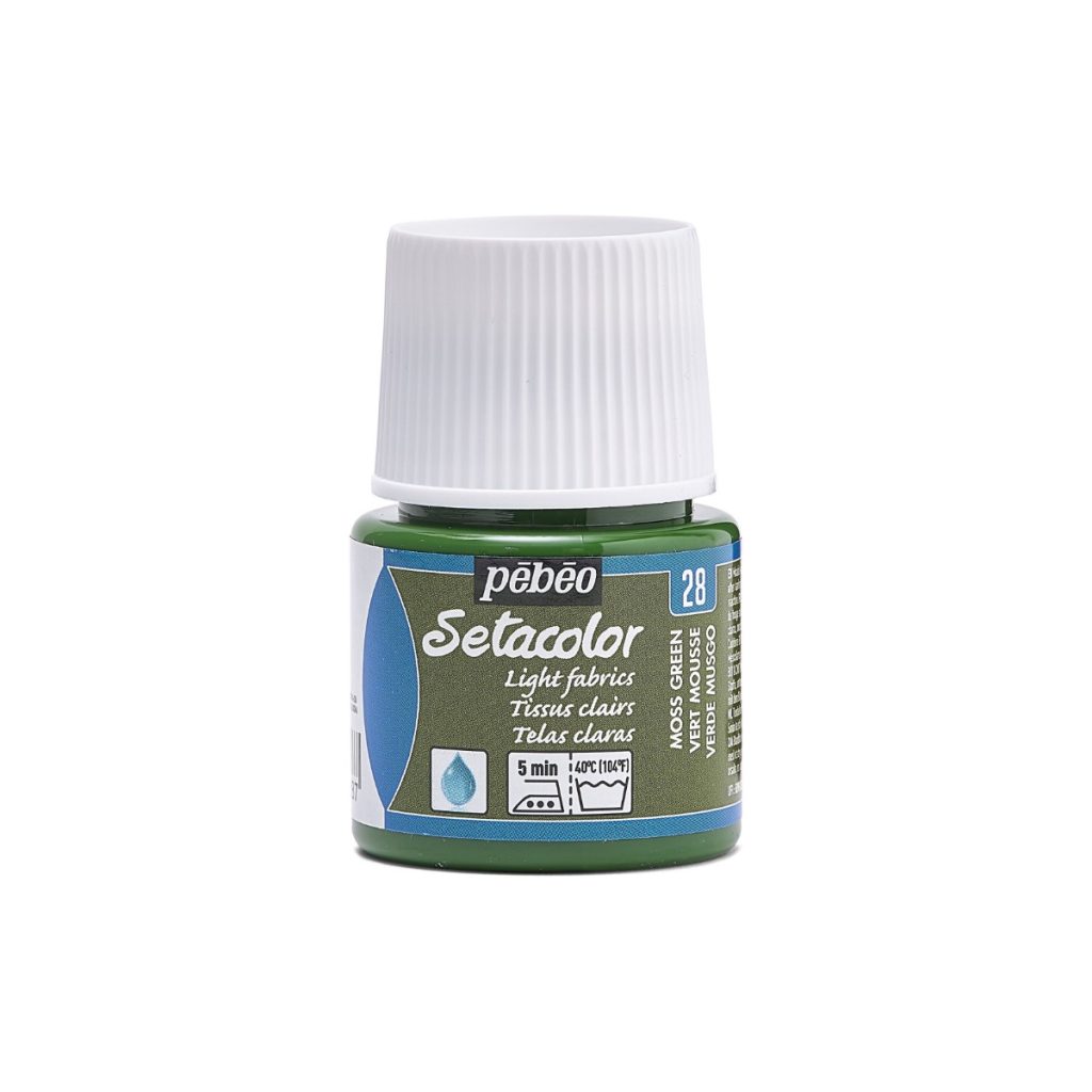 Pébéo Peinture pour Tissus SETACOLOR TISSUS CLAIRS 45 ML VERT MOUSSE Vue de face