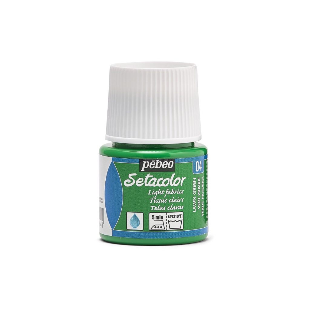 Pébéo Peinture pour Tissus SETACOLOR TISSUS CLAIRS 45 ML VERT PRAIRIE Vue de face
