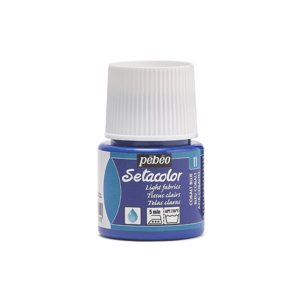 Pébéo Peinture pour Tissus SETACOLOR TISSUS CLAIRS 45 ML BLEU COBALT Vue de face