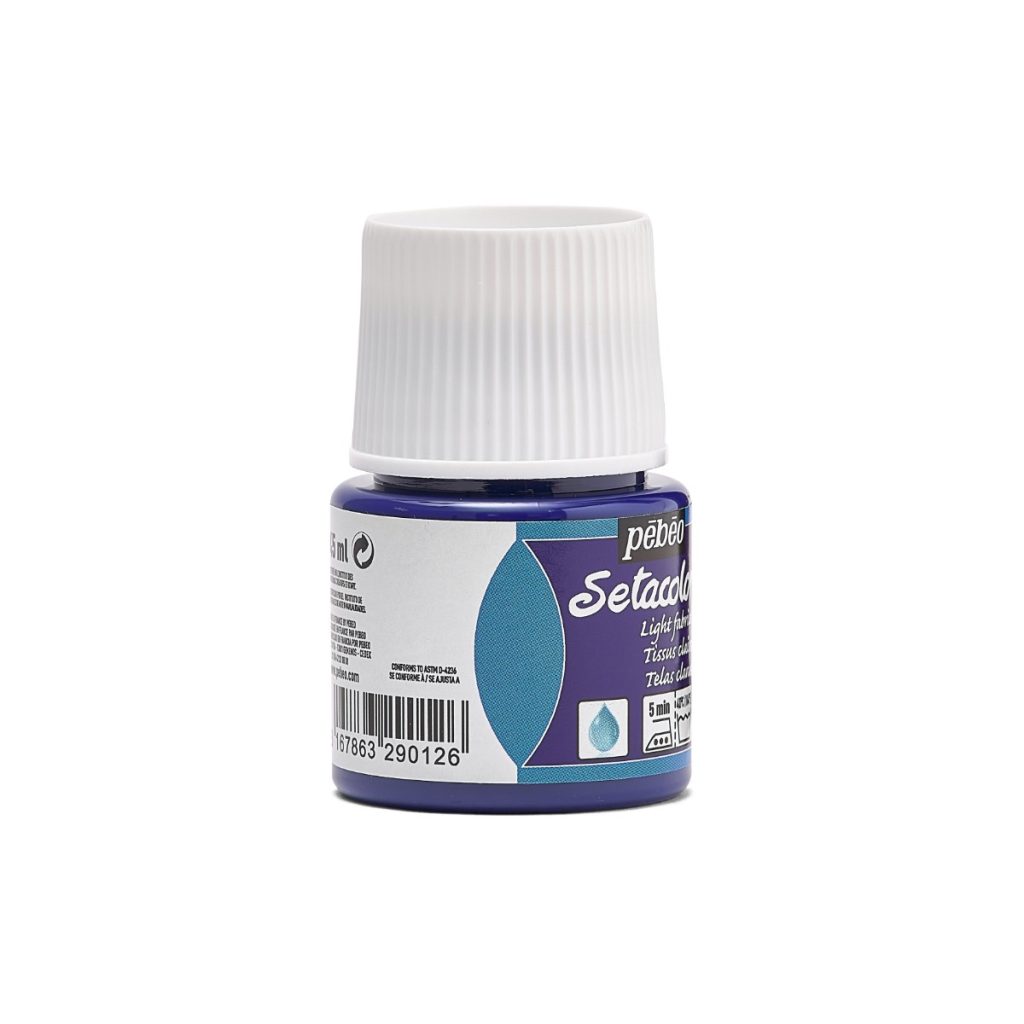 Pébéo Peinture pour Tissus SETACOLOR TISSUS CLAIRS 45 ML BLEU OUTREMER Vue de droite