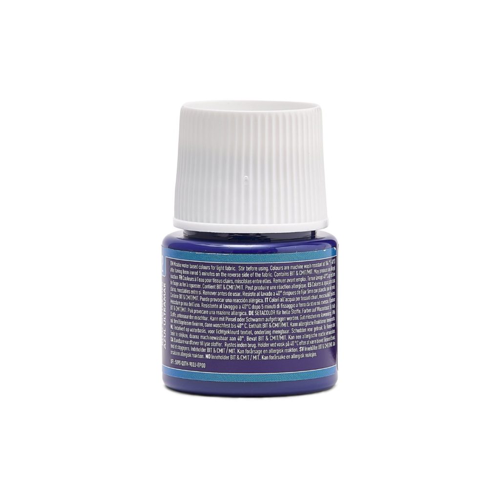 Pébéo Peinture pour Tissus SETACOLOR TISSUS CLAIRS 45 ML BLEU OUTREMER Vue de dos