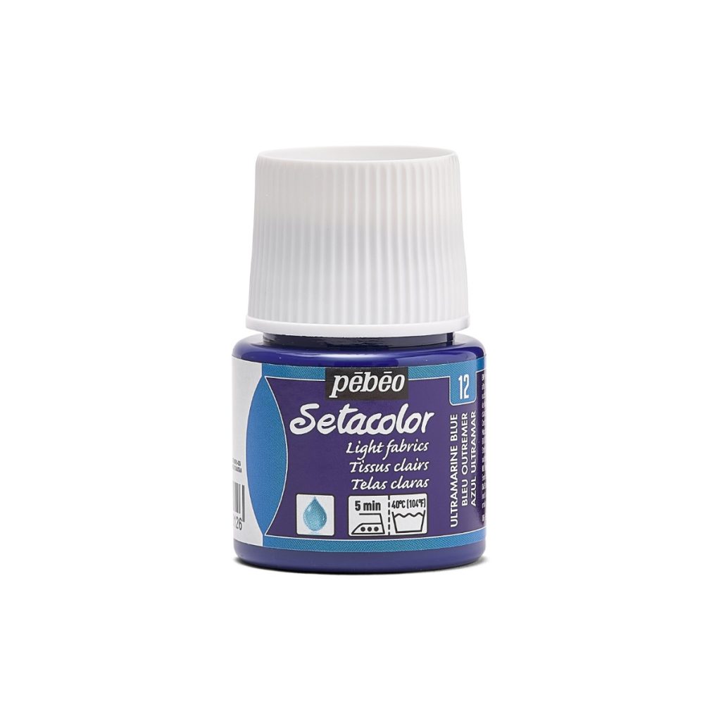 Pébéo Peinture pour Tissus SETACOLOR TISSUS CLAIRS 45 ML BLEU OUTREMER Vue de face